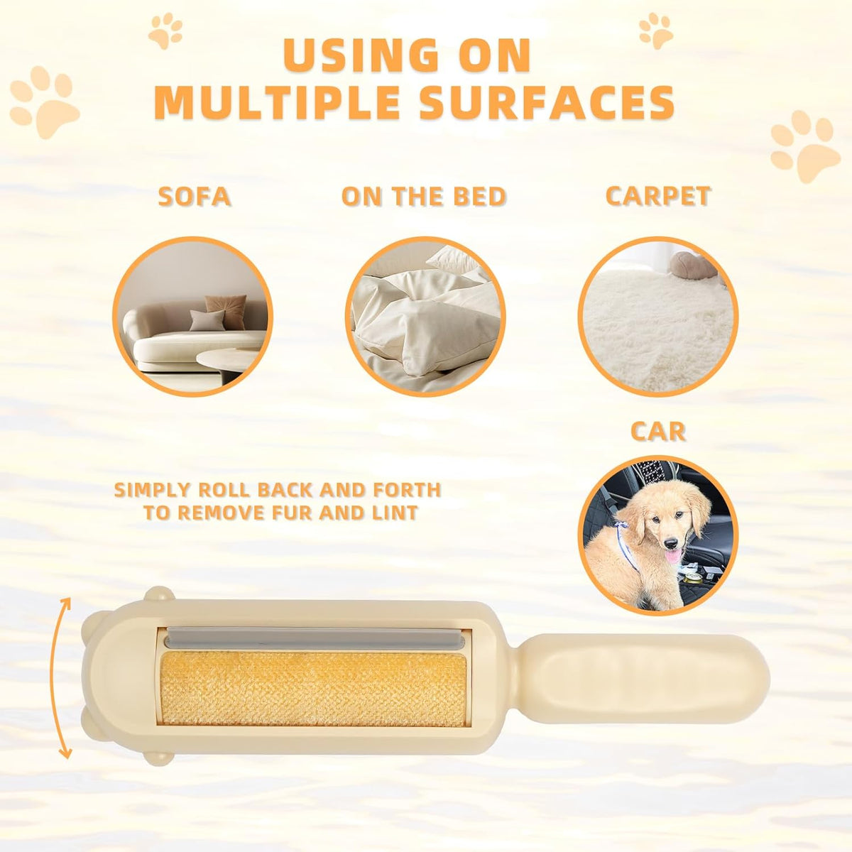 Pet Hair Remover Dog Cat Fur Remover With Self Cleaning Base Efficient Animal Hair Removal Tool Perfect For Furniture Couch Carpet Car Seat
