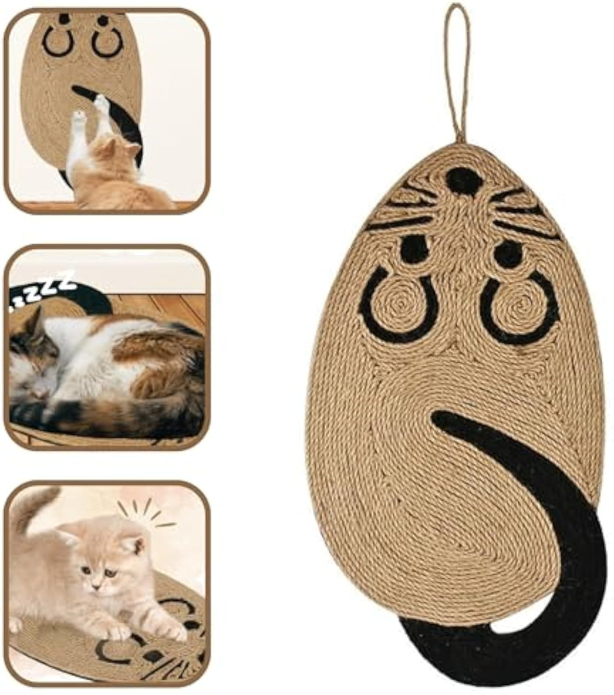 Cat Scratch Pad Made From Sisal Material Comfortable Cat Scratchers For Indoor Cats With Attractive Mouse Shape Cat Scratching Board As Furniture