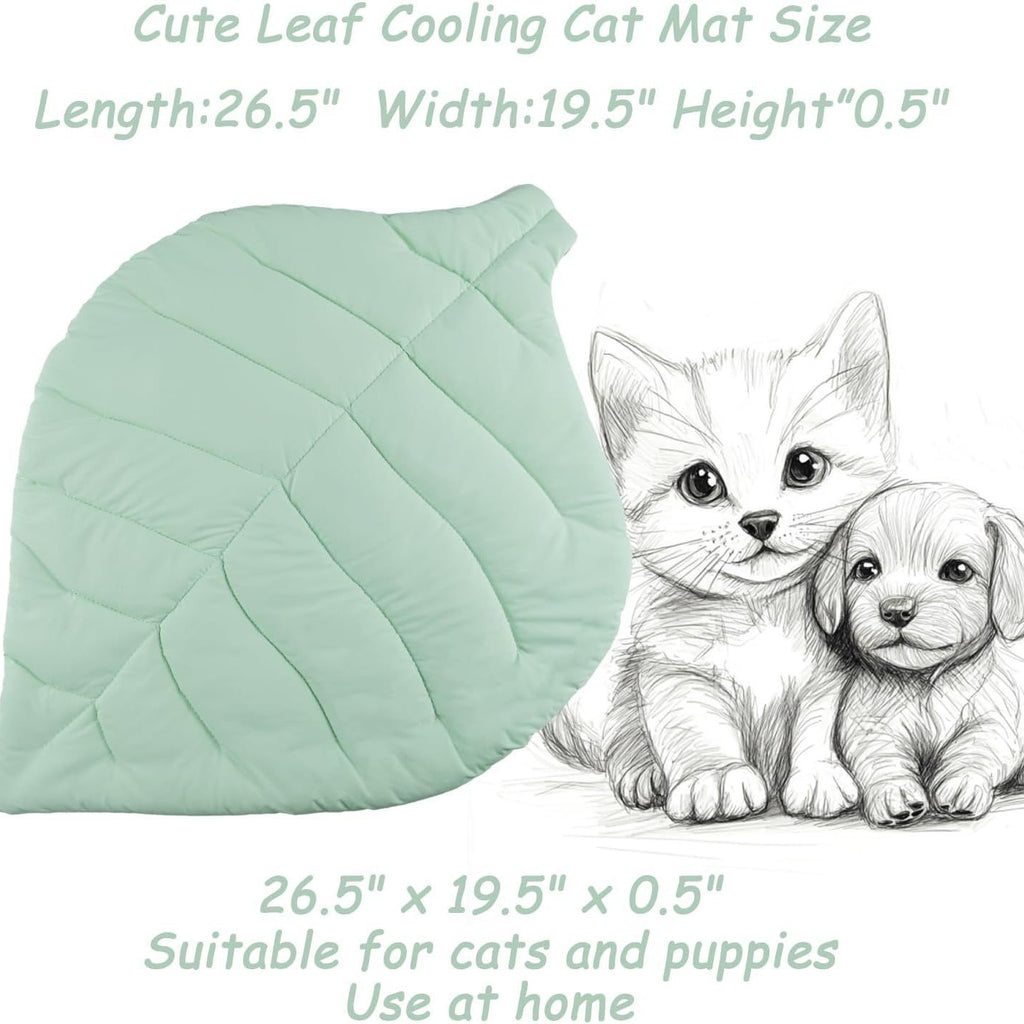 Cat Cooling Mat Cat Leaf Bed Mat Comfortable Soft Fabric Breathable Cozy For All Seasons Ideal For Cats Small Pets