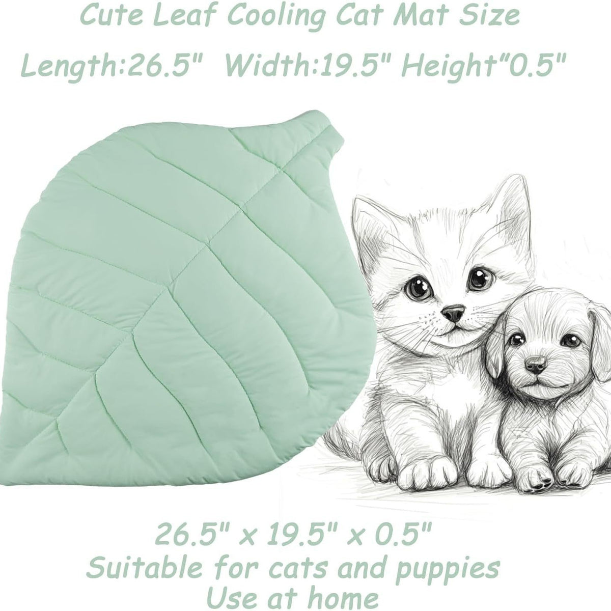 Cat Cooling Mat Cat Leaf Bed Mat Comfortable Soft Fabric Breathable Cozy For All Seasons Ideal For Cats Small Pets