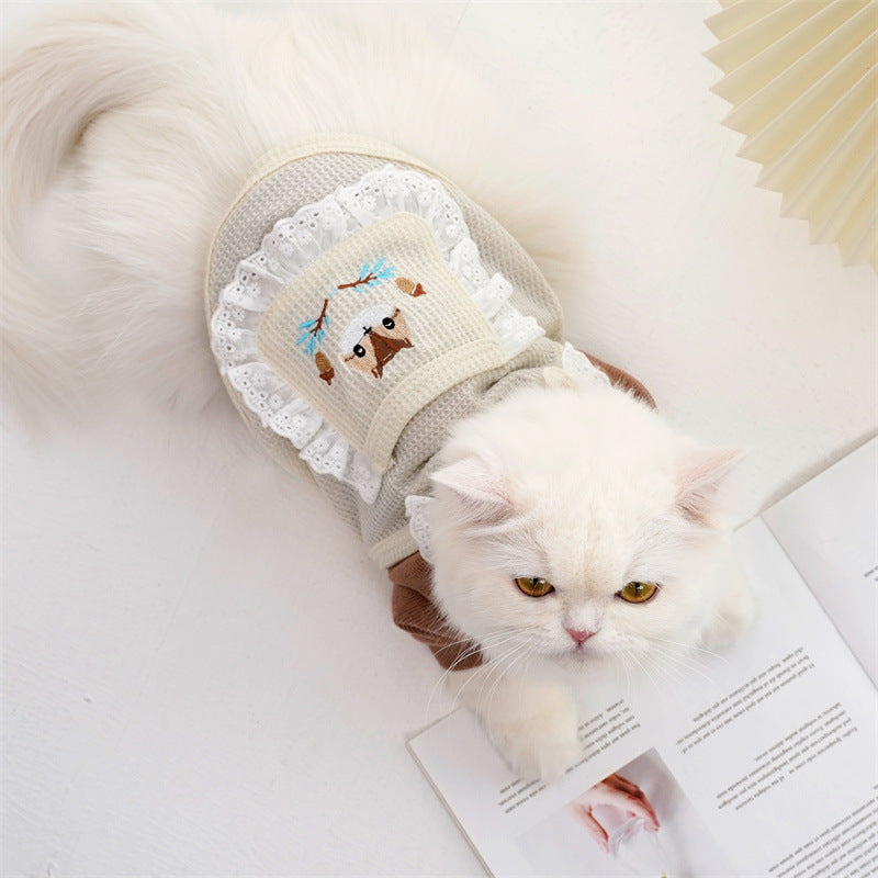 Pet Dog Cat Outing Cartoon Vest