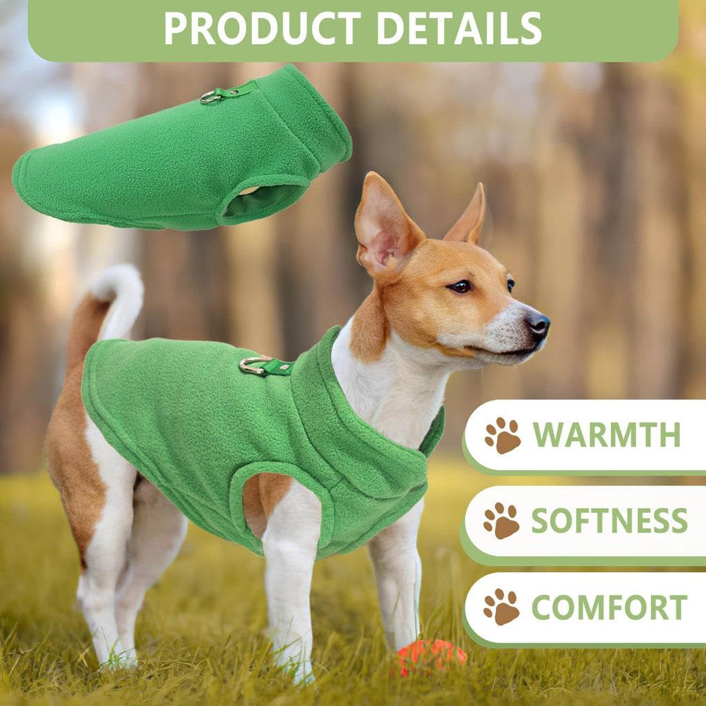 2 Pack Dog Sweater With Leash Ring, Warm Pet Sweater Thick Clothes Coat Fleece Dog Sweaters For Small Dogs Girl Boy Pullover Dog Jacket For Fall