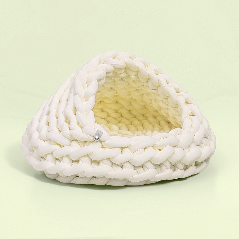 Four-Season Universal Knitted Wool Pet Cat House Winter Warmth Accessory