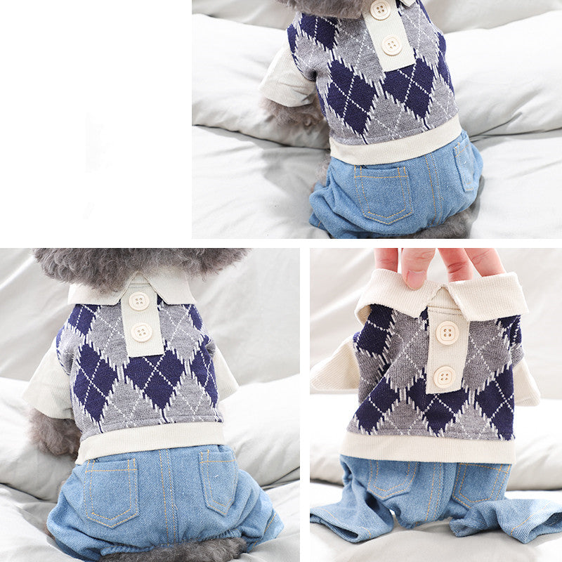 Dog's Four Legged Clothes Pet's Winter Clothes