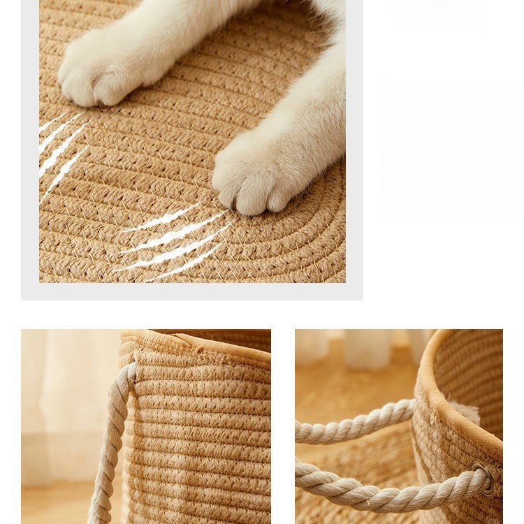 Cat Nest Summer Chopsticks Nest Four Seasons Universal Woven Cotton And Linen Basket