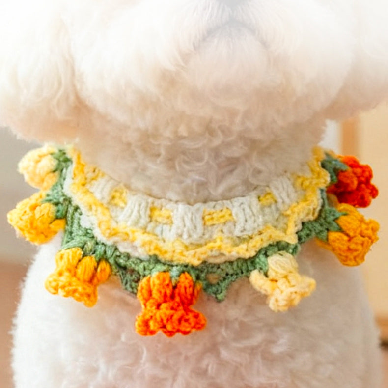 Pet Hand-woven Necklaces, Cute Cat Knitted Necklaces, Kitten Neck Rings, Small Dog Neck Decorations