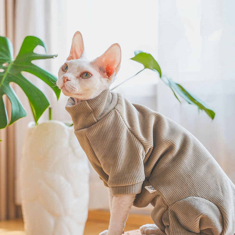Thickened Fleece-lined Hairless Cat And Devon Cat Clothes For Autumn And Winter