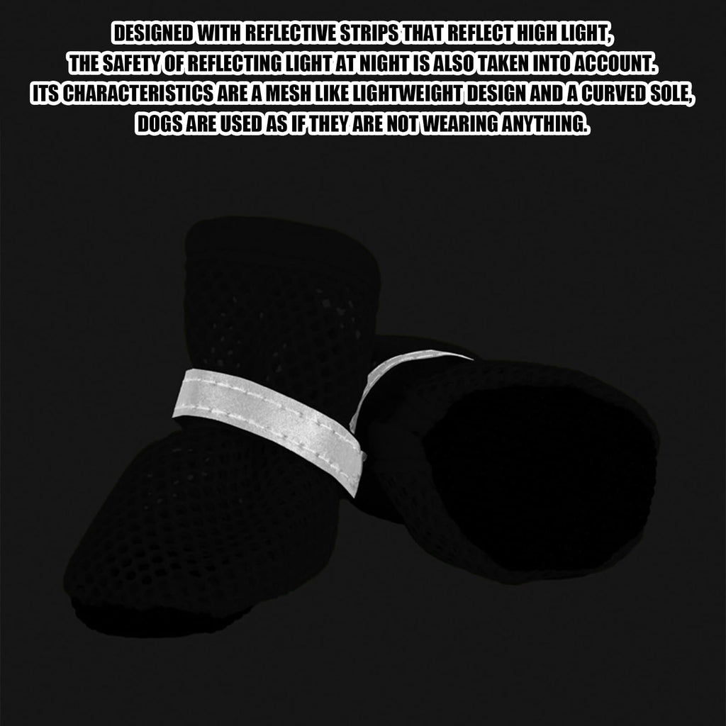 Small Dog Shoes For Hot Pavement, Breathable Summer Dog Boots With Mesh, Non-Slip Sole, Adjustable Reflective Straps, Paw Protection For Outdoor