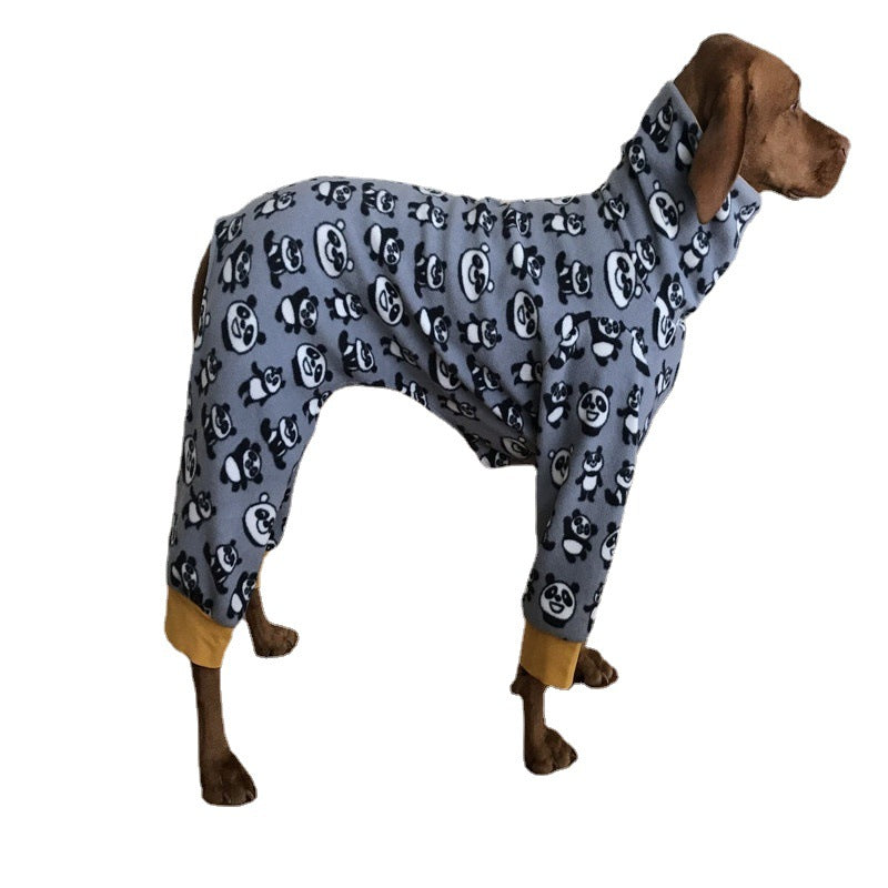 Dog Warm Clothes High Collar Printing Soft And Comfortable Pet Four-legged Clothing