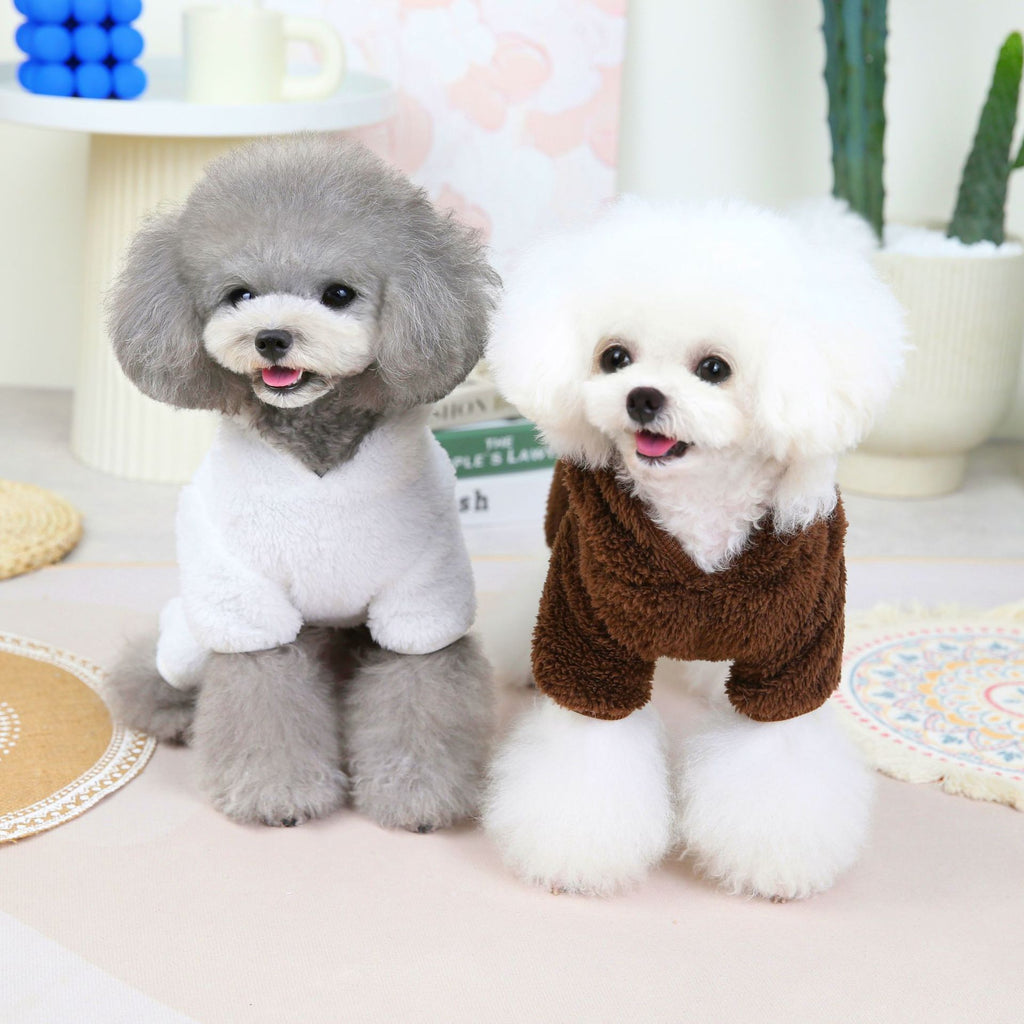 Cloth Labels Bear Four-legged Fluffy Jacket Warm Dog Clothes