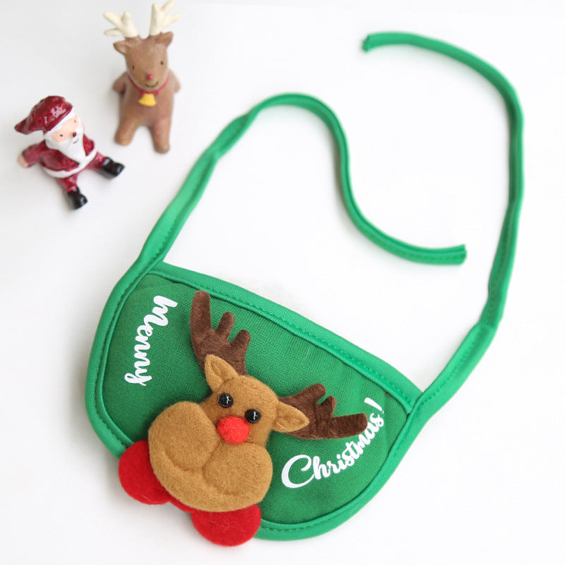 Dog Cat Pet Christmas Hat Saliva Towel Bib Pomeranian Autumn And Winter Clothes