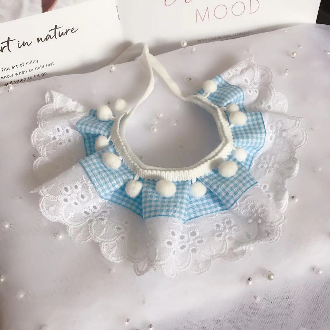 Cute Pet Lace Trim Scarf Saliva Towel