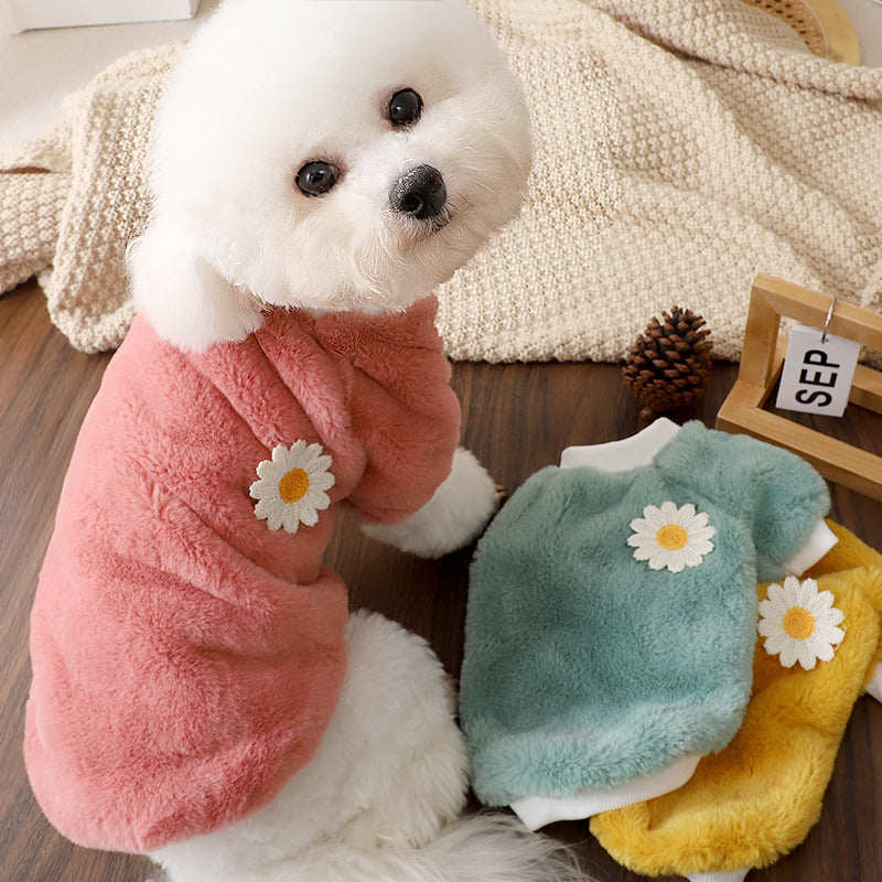 Cold-proof Cotton Pet Coat With Two-legged Fleece Design To Keep Your Pet Clean