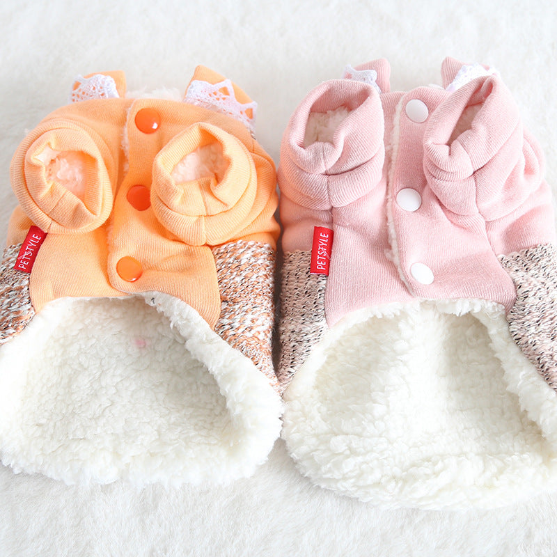 Lace Collar Round Buckle Suspenders Small Dog Clothes