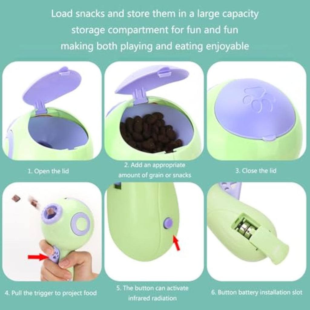 Dogs Treat Launchers Toy Food Dispenser Leakage Food Eatting Snack Dispenser Toy Interactively Pet Slow Feeder Training Toy