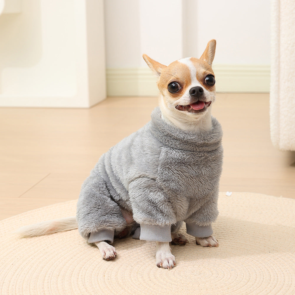Polyester Pet Solid Color With Fur Clothes