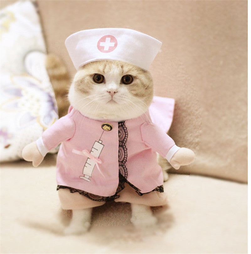 Funny Pet Police Transforming Into Upright Clothes