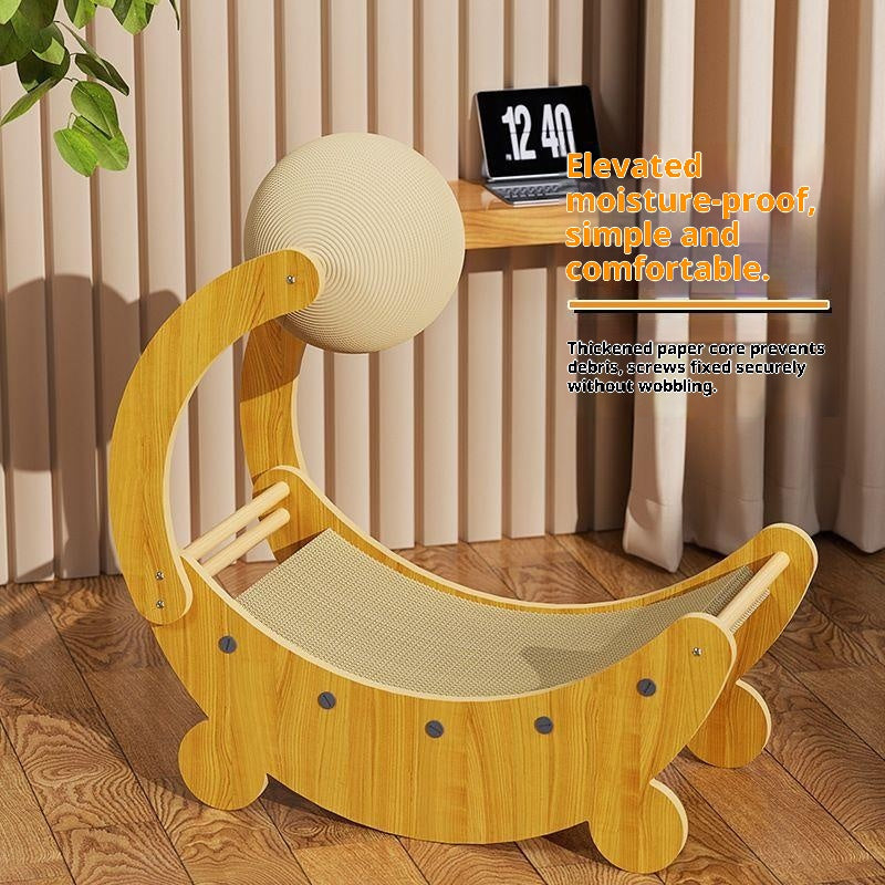 Moon Boat Shape Grinding Paw Chasing Ball Cat Scratch Board