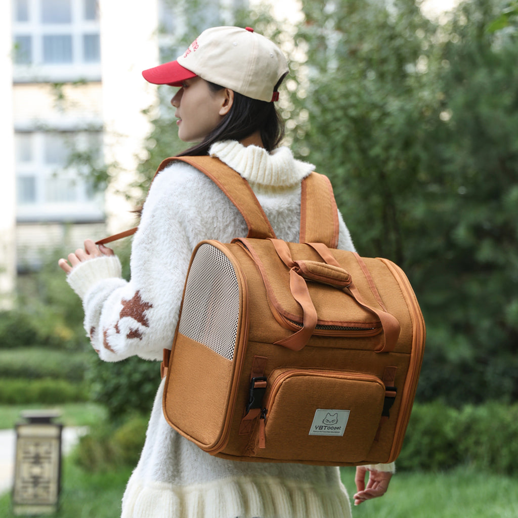 Expandable Breathable Portable Outdoor Cat Backpack With Large Capacity