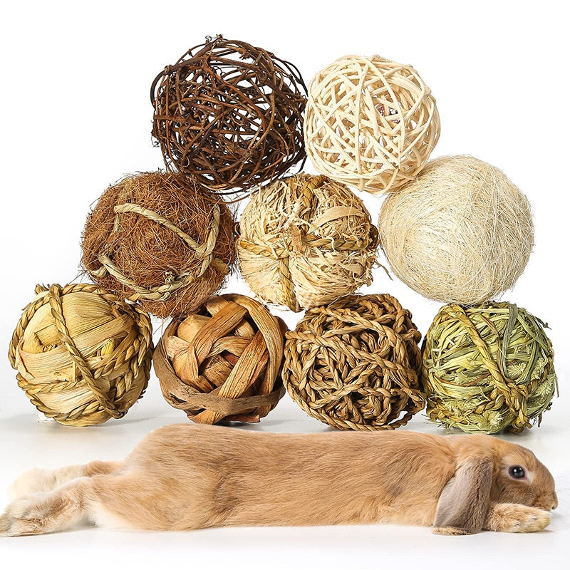 Natural Hand-woven Ball Rattan Ball Set