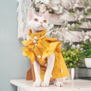 All-match Casual Pure Cotton Breathable Dress For Pet Cats
