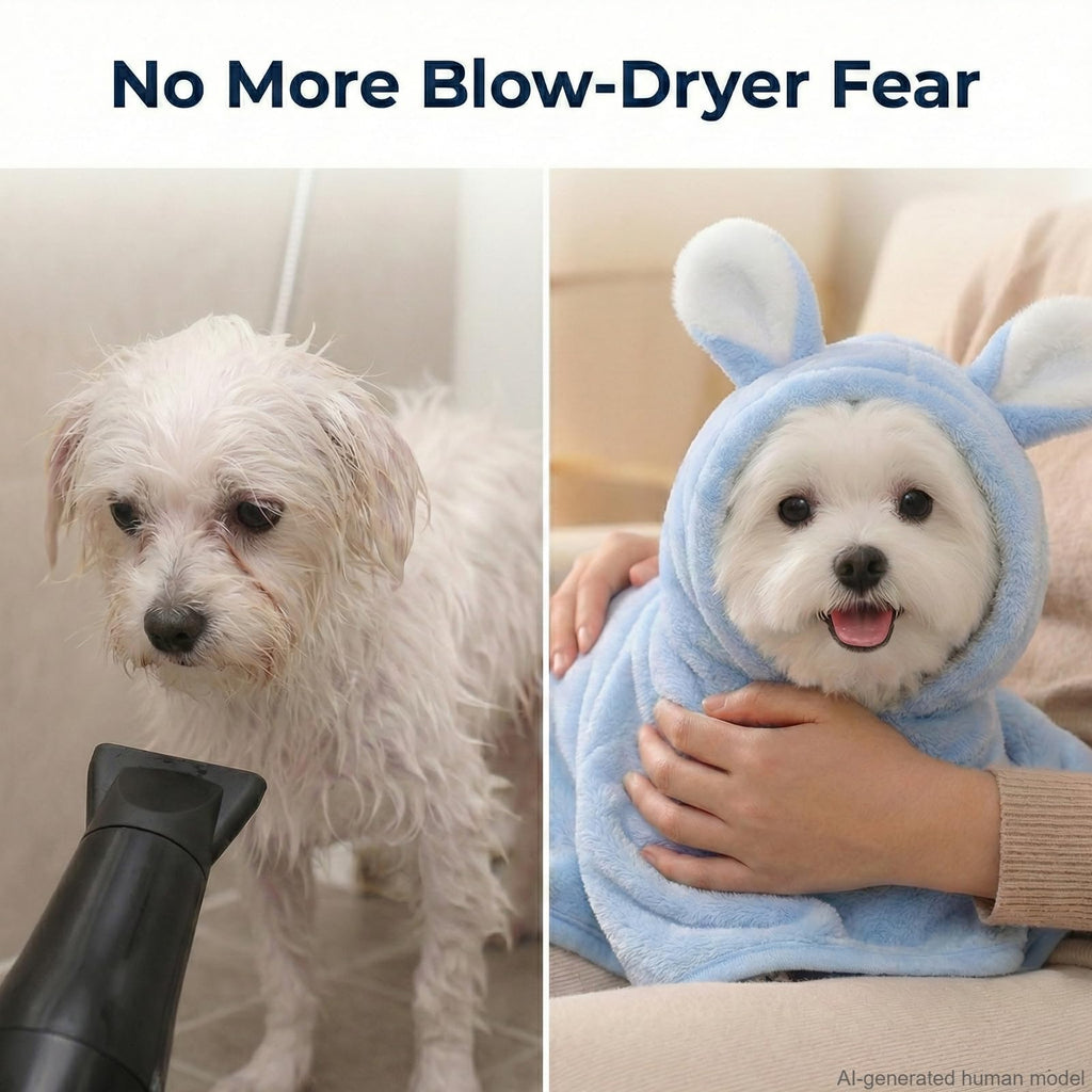 Dog Bathrobe Super Absorbent Towel For Small Dogs Cats Fast Drying Dog Robe Coat With Hood Puppy Cat Bath Towel Wrap Pet Grooming Supplies After