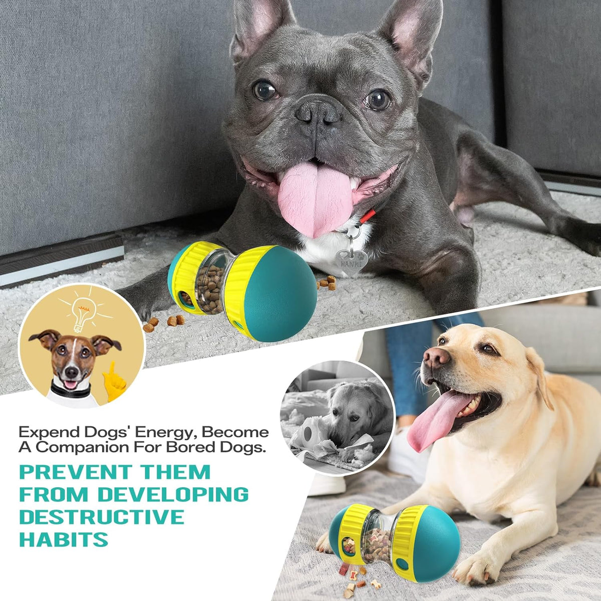 Slow Feeder Puppy Toy Food Puzzles Ball For Dogs Promote Mind And Body Stimulation