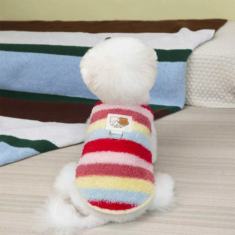 Pet Clothes For Small And Medium-sized Dogs In Autumn And Winter, Cute Little Bear Cloth Label Teddy Bichon Frise Two-legged Coat, Dog Clothes