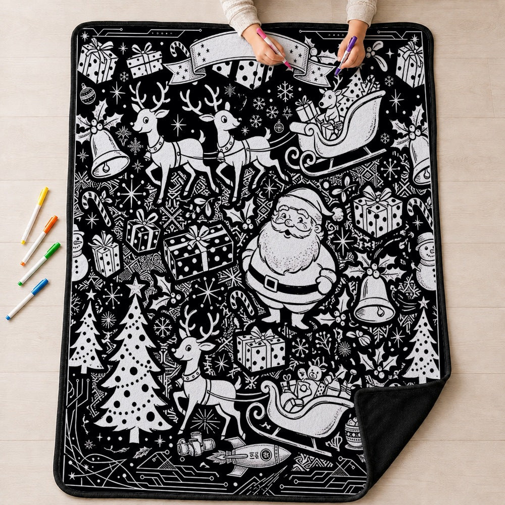 Christmas DIY Handmade Coloring And Doodling Blanket