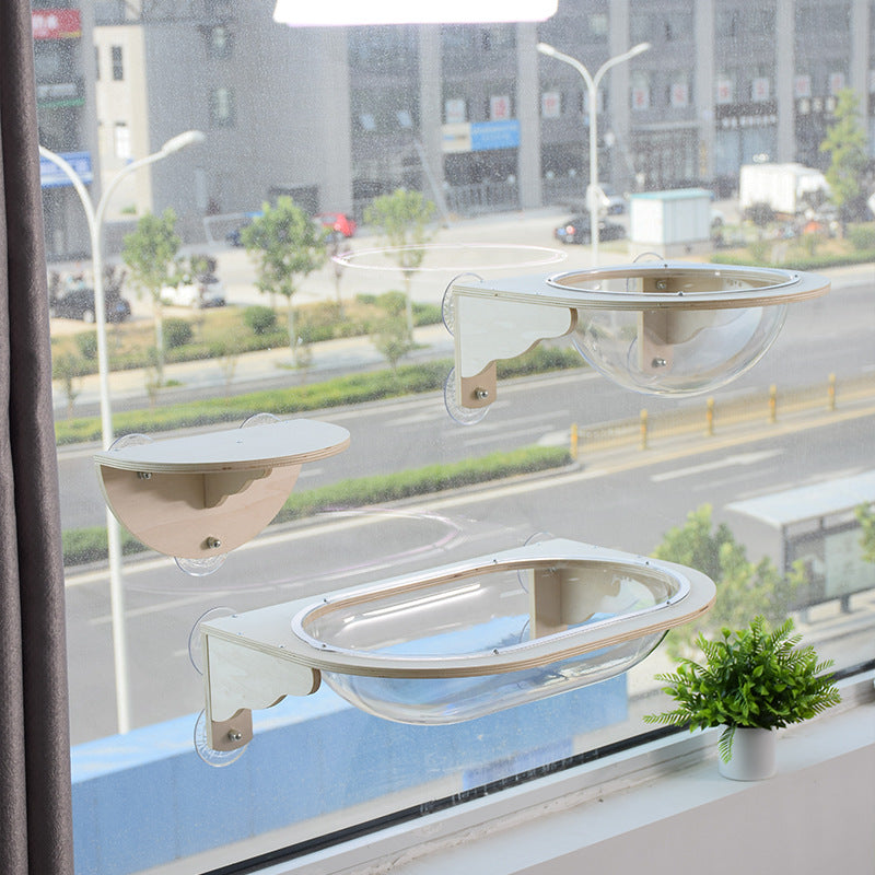 Hanging Swing, Sunbathing Wooden Suction Cup Cat Bed