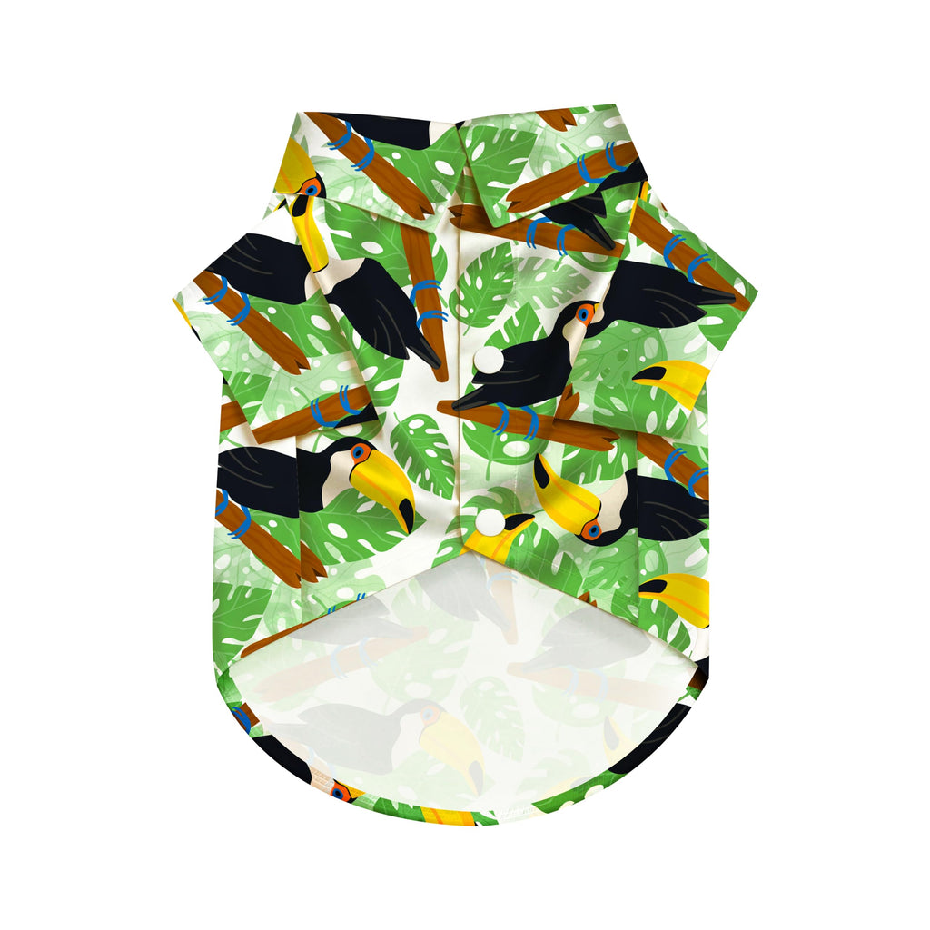 Coconut Tree Hawaii Style Pet Dog T-Shirt, Four-Way Stretch Breathable Light Cool Summer Shirts, Casual Beach Seaside Daily Clothes For Small Size