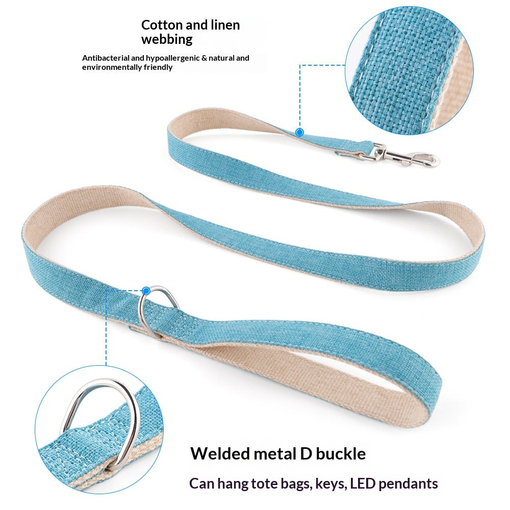 Dog Leash Cotton And Linen For Outdoor Walking Dog Leash Pet Leash
