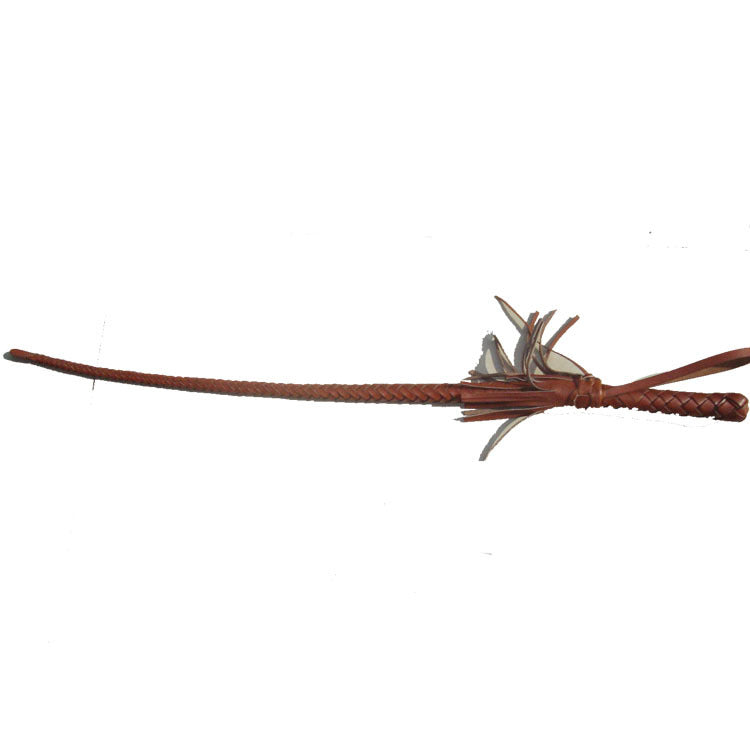 Simple Home Portable Full Leather Woven Horsewhip