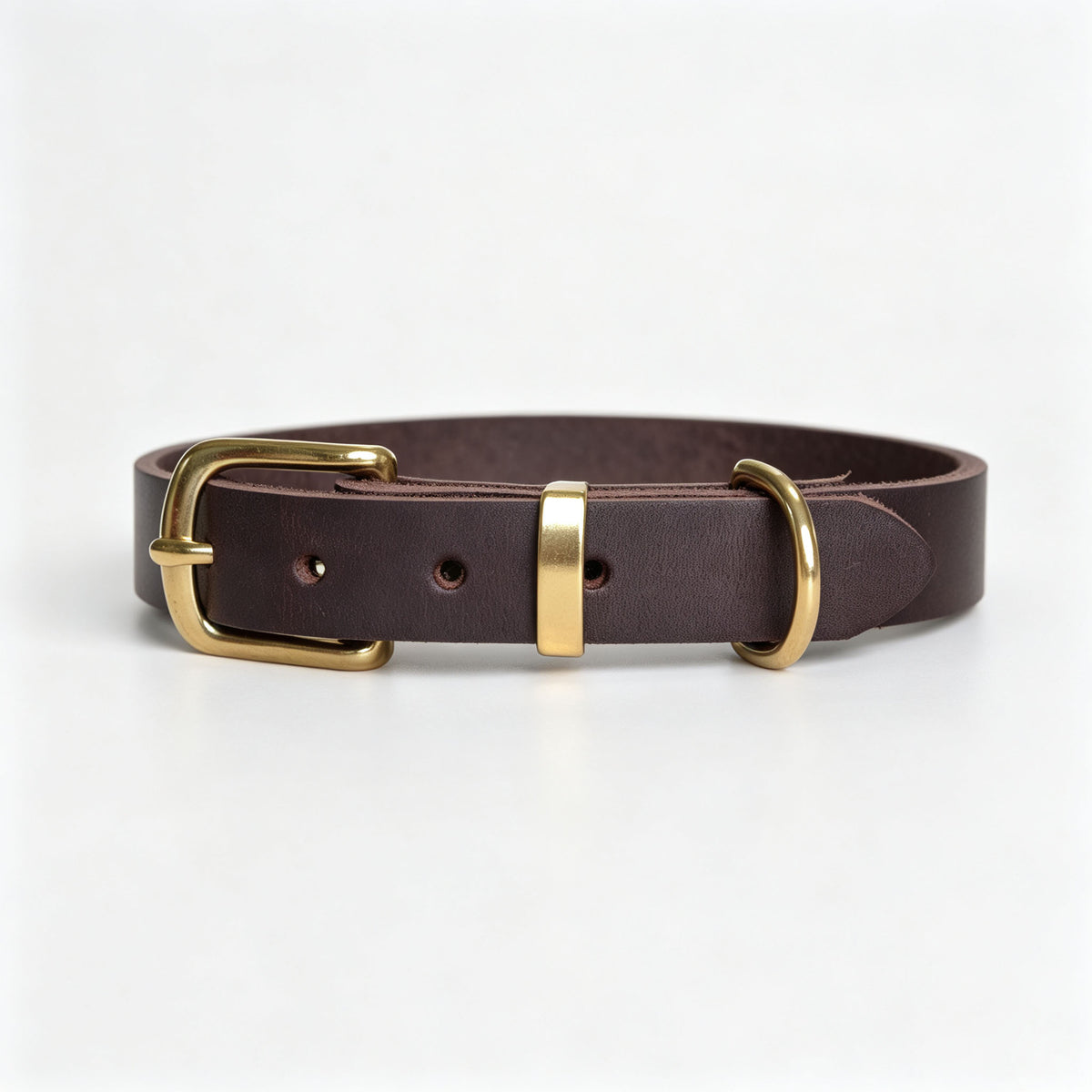 Vintage-style Pet Collar With Brass Fastenings