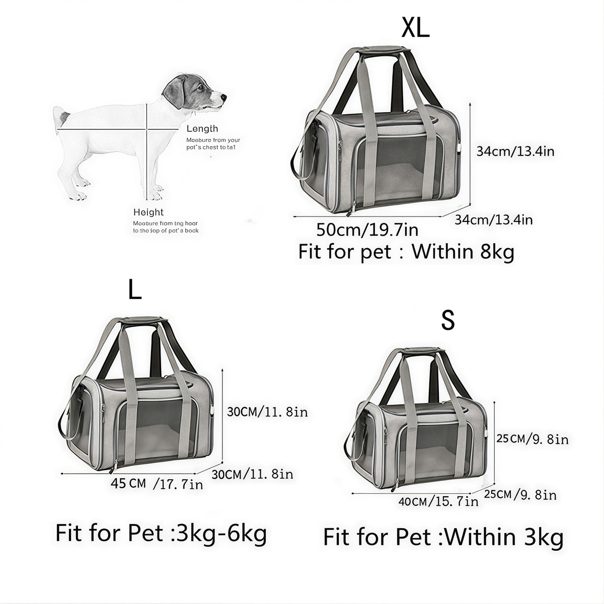 Cat Carriers Dog Carrier Pet Carrier For Small Medium Cats Dogs Puppies, TSA Airline Approved Small Dog Carrier Soft Sided, Collapsible Waterproof