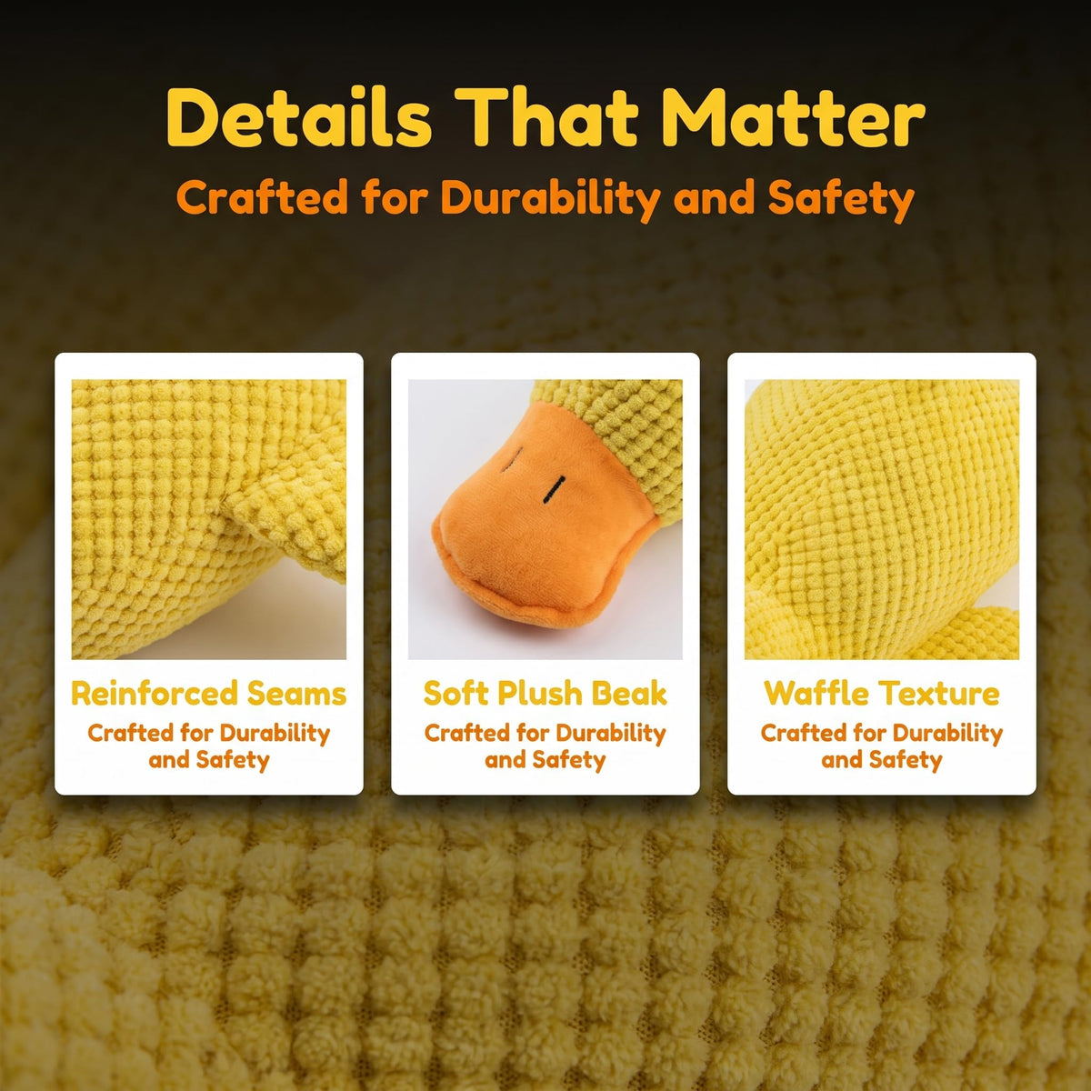 Yellow Plush Launching Duck Pet Toy, Squeaky Chew Durable Teething Toy, Soft Cuddly Companion For Dogs & Cats, Boredom Relief Interactive Play Duck