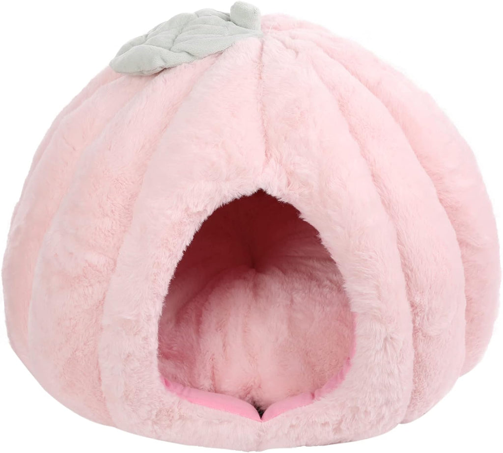 Pink Cat Houses - Soft Bed Tent Cave For Indoor Cats With Removable Cushion Pad