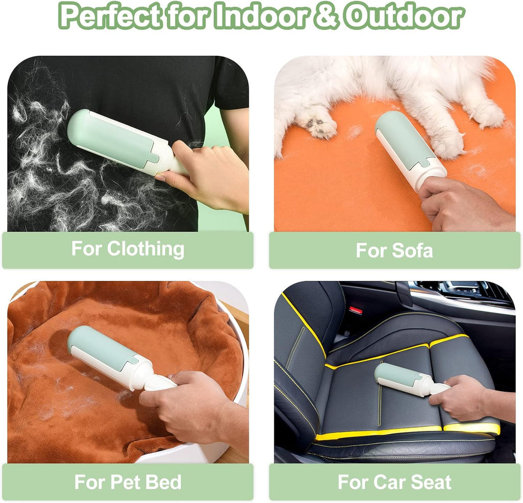 Pet Hair Remover Roller Reusable Dog Cat Fur Remover With Comfy Non-Slip Handle Portable Pet Hair Removal Tool With Self Cleaning Base For Couch Car
