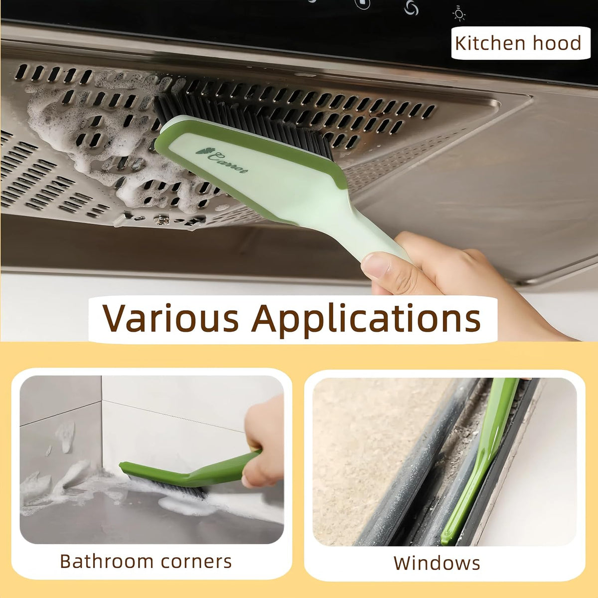 3 In 1 Detachable Household Pet Cleaning Brush Multifunctional Scrub Brush With Hard Bristle And Handle Ideal Crevice Grout Scrubber Brush For Kitchen