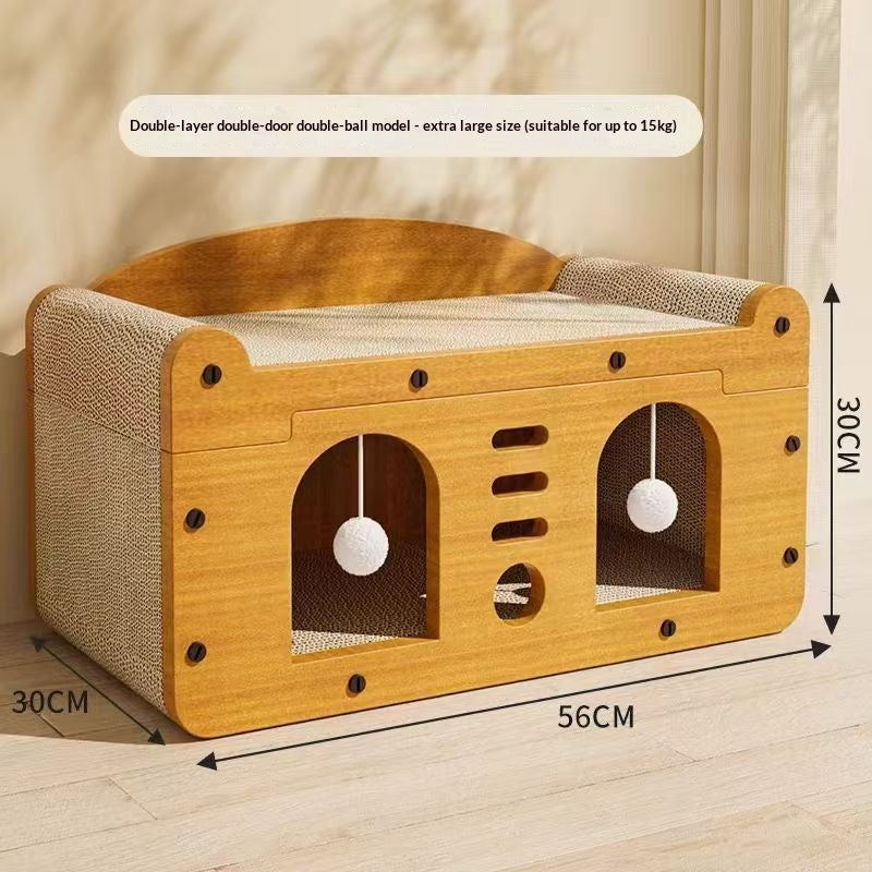Corrugated Cardboard Single-door Cat Box