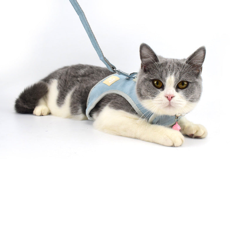 Grid Pet Harness Korean Style Small And Medium-sized Dogs Vest Dog Hand Holding Rope Pet Products Factory Wholesale