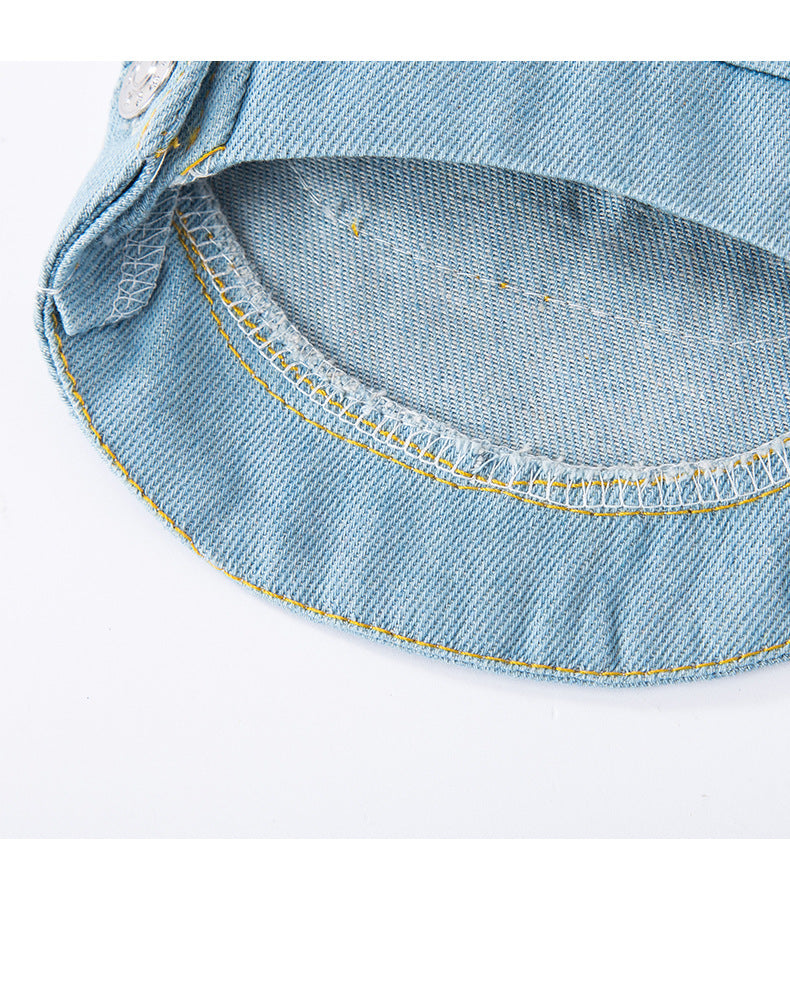 Summer Dog Pocket Suspender Denim Skirt Clothes