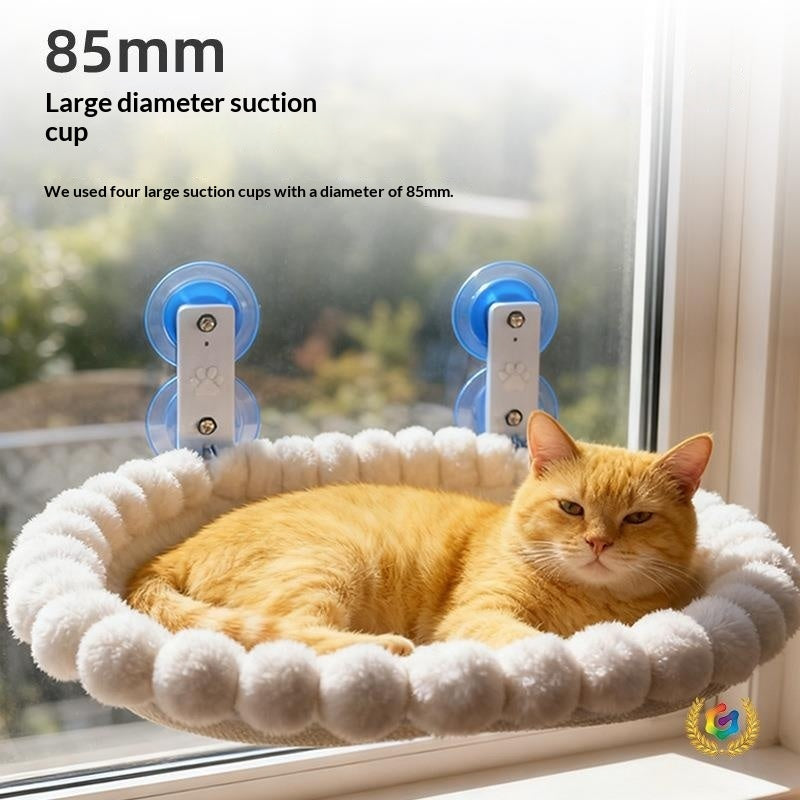 Folding Balcony Cat Hammock Suction-Cup Mount Cat Hanging Window Hammock