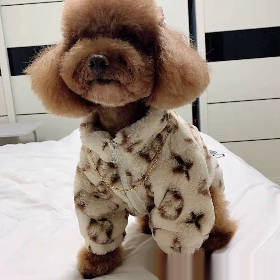 Dog Clothes Autumn And Winter Smoked Fur Coat