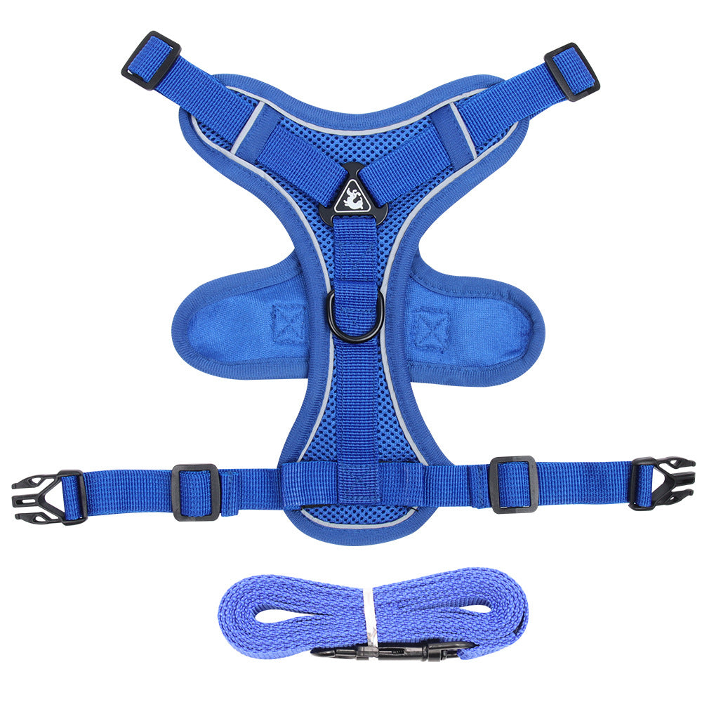 Large Cat Harness And Leash Set Escape Proof Adjustable Mesh Vest With Reflective Strips, No-Choke Soft Breathable Harness For Small Dog Big Kitten