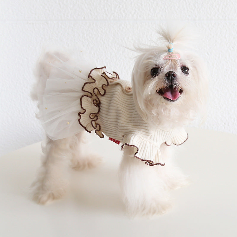 Petstyle XINGX Vintage Flounced Sleeve Skirt Cat Costume Pet Clothes Dog Clothes