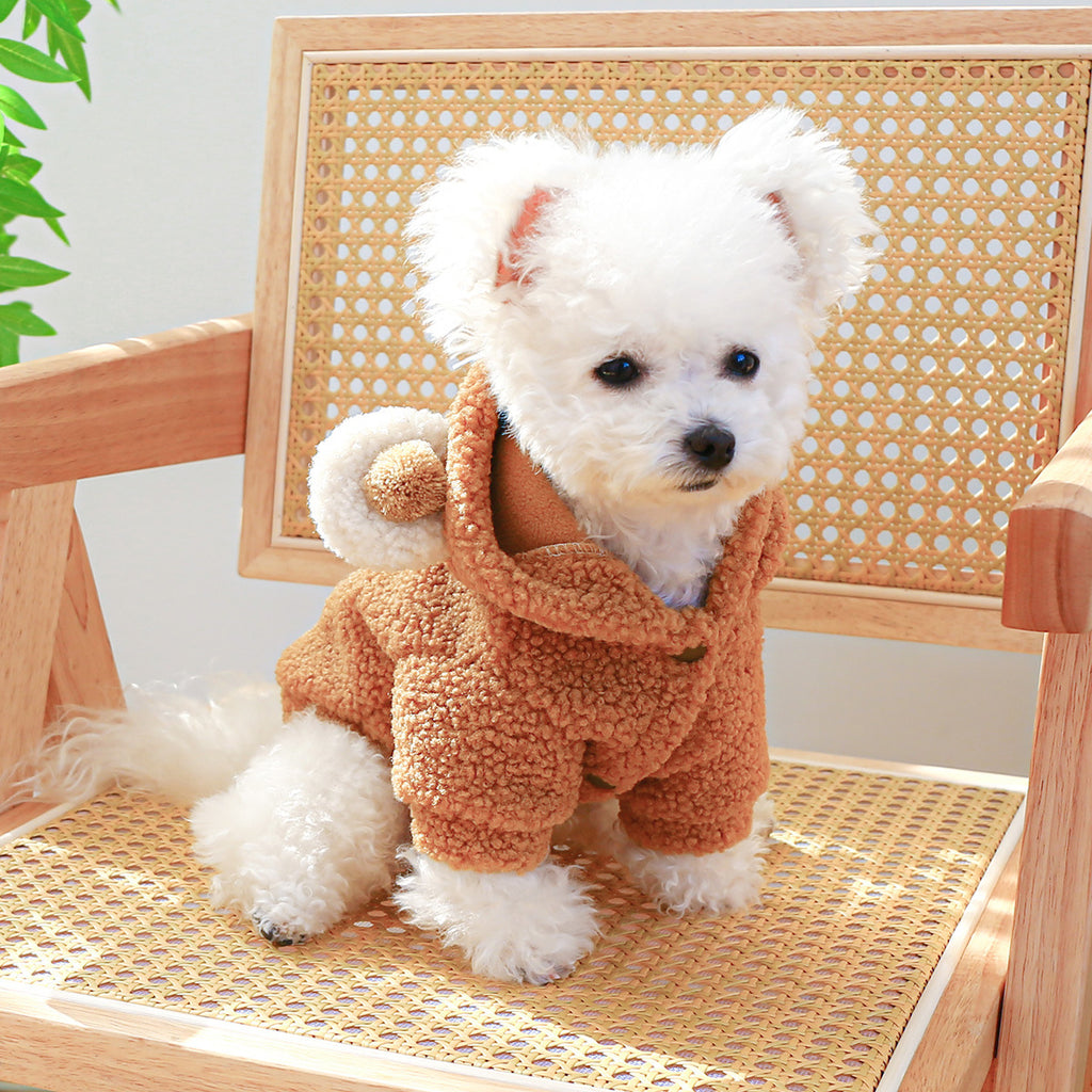 Lambswool Warm And Comfortable Round Bear Hoodie Pet