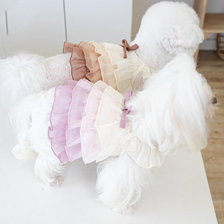 Color Gradient Cake Dress Pet Dog Clothes