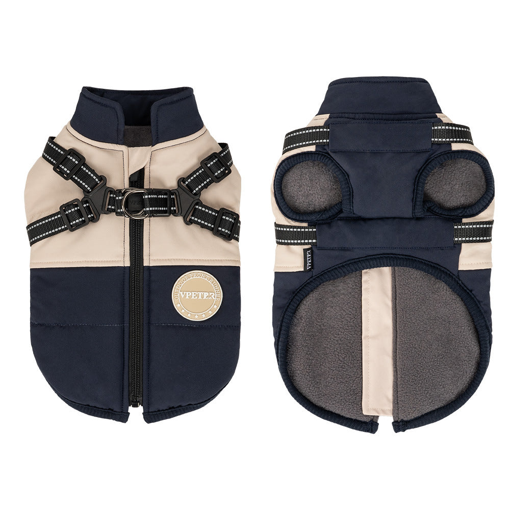 Pet Dog Windproof Chest Back Integrated Cloth