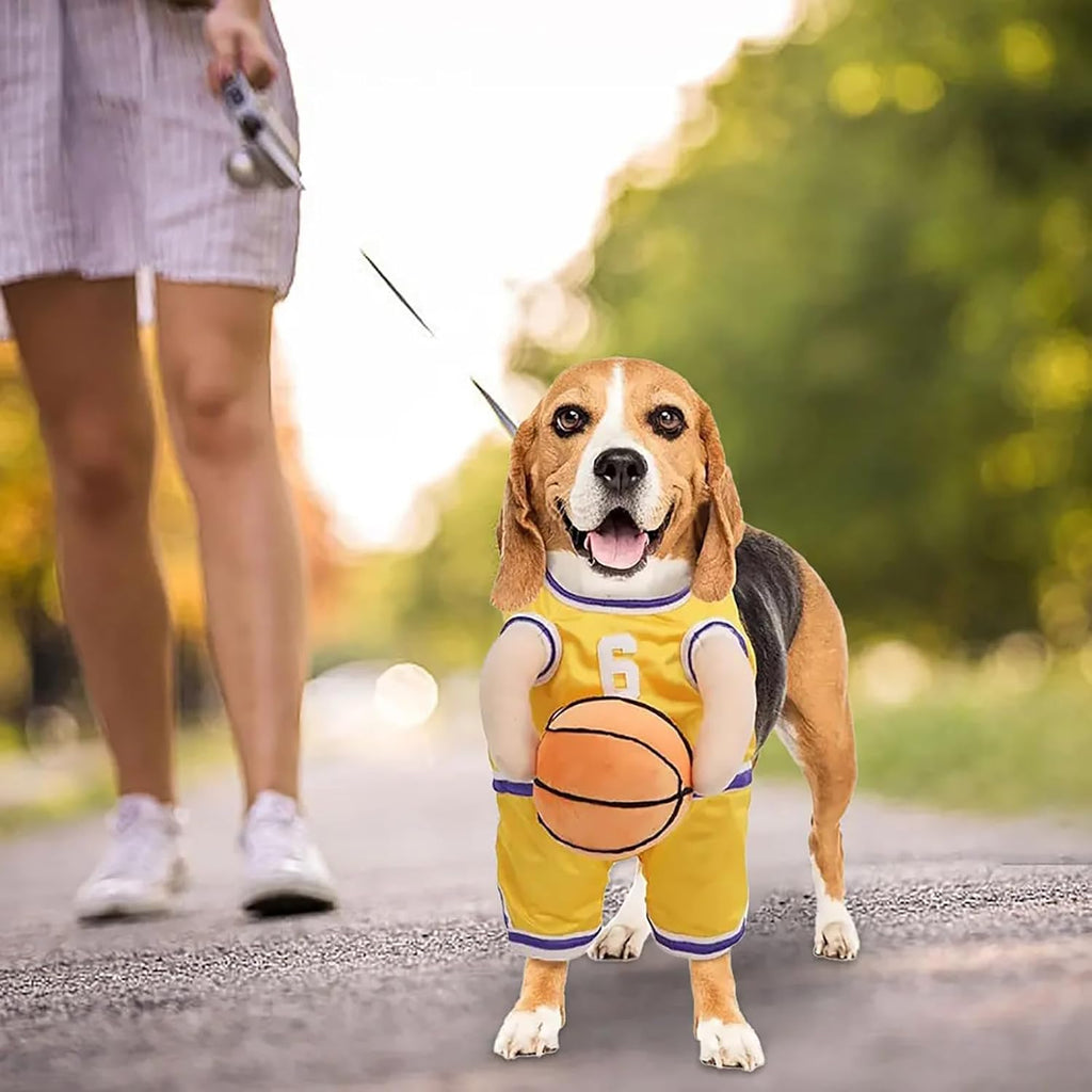 Pet Costumes Dog Basketball Player Costume Halloween Costumes For Dogs Funny Dress Up Sports Outfit Cosplay Clothes For Small Dog Costume